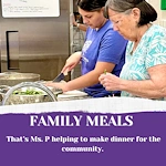 An open plan kitchen in the middle of our home makes meal times a family affair. Under guidance, many residents can regularly participate in the preparation of their own food.