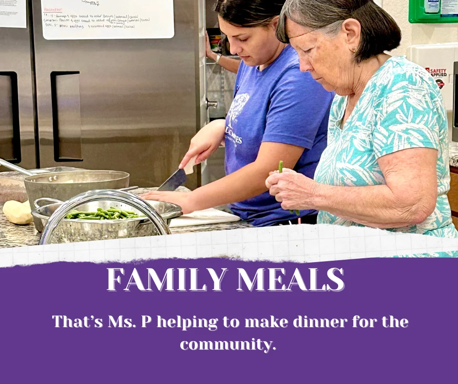 An open plan kitchen in the middle of our home makes meal times a family affair. Under guidance, many residents can regularly participate in the preparation of their own food.
