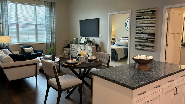 Astral at Franklin, senior living community offering independent living, assisted living, and memory care in Franklin, IN, apartment with an open layout