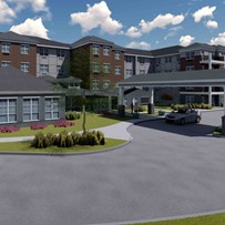 Belmont Gardens Gracious Retirement Living Hawthorn Senior Independent Living in Woodbridge, Virginia AI-generated front exterior