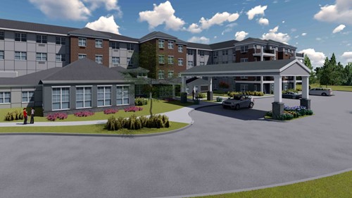 Belmont Gardens Gracious Retirement Living Hawthorn Senior Independent Living in Woodbridge, Virginia AI-generated front exterior