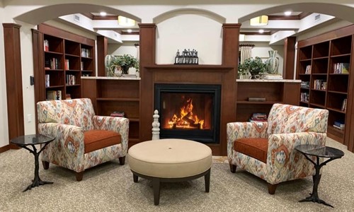 Osprey Heights Gracious Retirement Living Hawthorn Senior Independent Living in Valrico, Florida fireplace