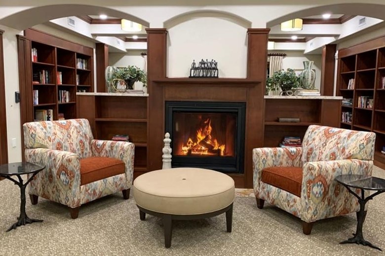 Osprey Heights Gracious Retirement Living Hawthorn Senior Independent Living in Valrico, Florida fireplace