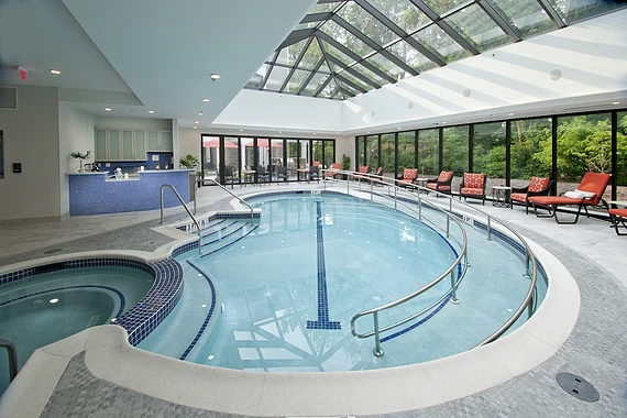 Allegro Harrington Park, senior living community in Harrington Park, NJ, offering independent living, assisted living, memory care, and respite care, indoor pool with skylights