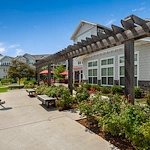 Magnolia Heights Gracious Retirement Living Hawthorn Senior Independent Living in Franklin, Massachusetts rear exterior gazebo