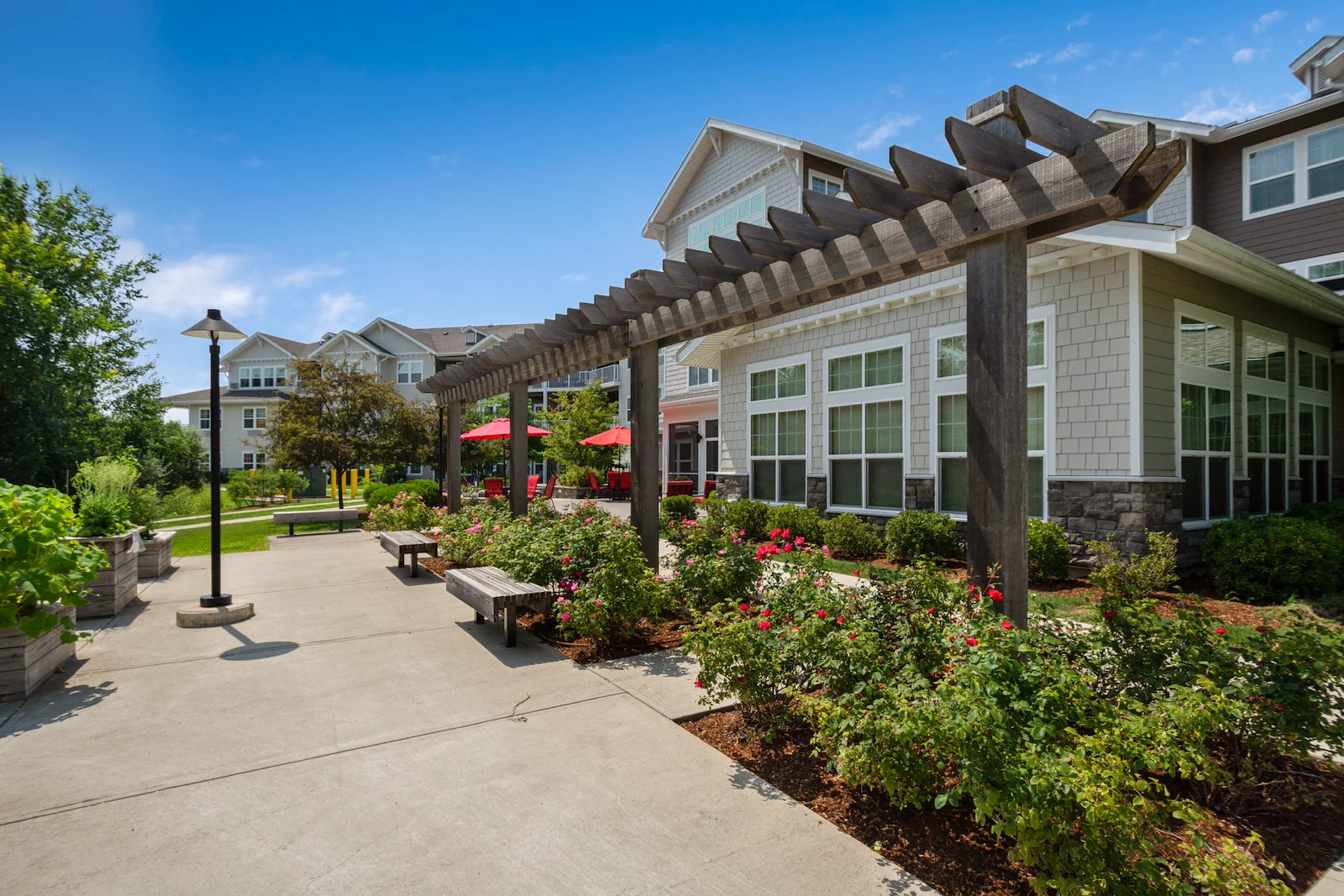 Magnolia Heights Gracious Retirement Living Hawthorn Senior Independent Living in Franklin, Massachusetts rear exterior gazebo