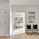 Legato Living Residential Memory Care at Indian Hills senior living community offering assisted living and memory care in Omaha, NE, entryway with a view into the dining room