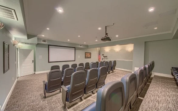 Media/activities room at Verena at Leander Senior Living 