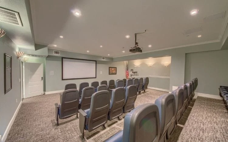 Media/activities room at Verena at Leander Senior Living 