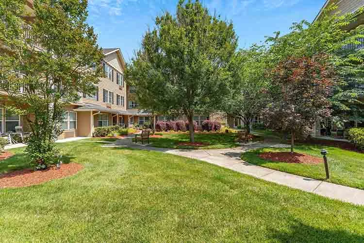 The Lodge at Wake Forest Gracious Retirement Living Hawthorn Senior Independent Living in Wake Forest, North Carolina rear exterior