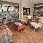 Independent living, assisted living, and memory care at Las Fuentes Resort Village in Prescott, AZ, library