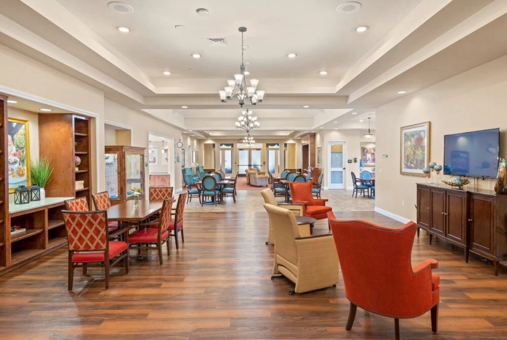 The Monarch at Round Rock Assisted Senior Living in TX gathering room