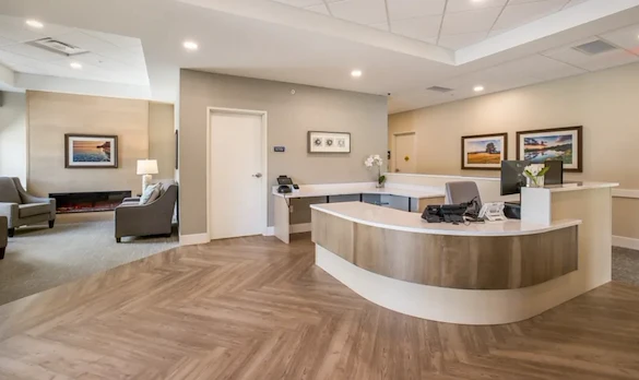 Cascade Creek Memory Care entrance and front desk