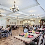 Assisted living and memory care at Belleview Heights Senior Living in Aurora, CO, formal dining room