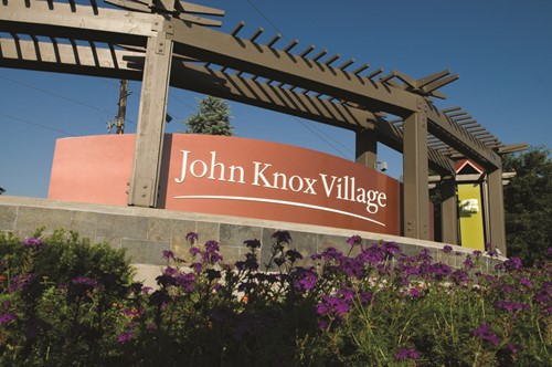 John Knox Village Assisted Living near Kansas City, MO sign