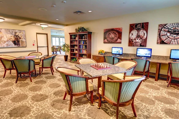 The Village at Keizer Ridge Assisted Living and Memory Care sitting area with games