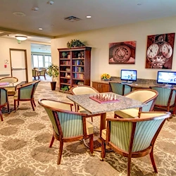 The Village at Keizer Ridge Assisted Living and Memory Care sitting area with games