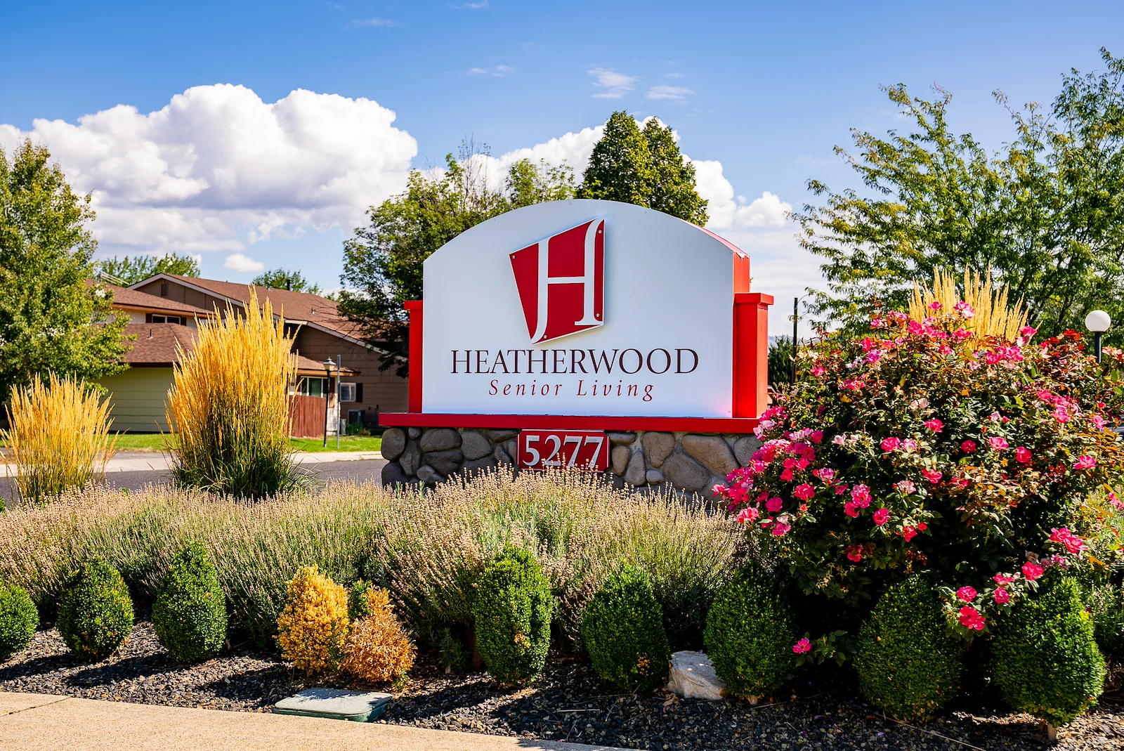Heatherwood Senior Living community sign