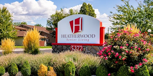 Heatherwood Senior Living community sign