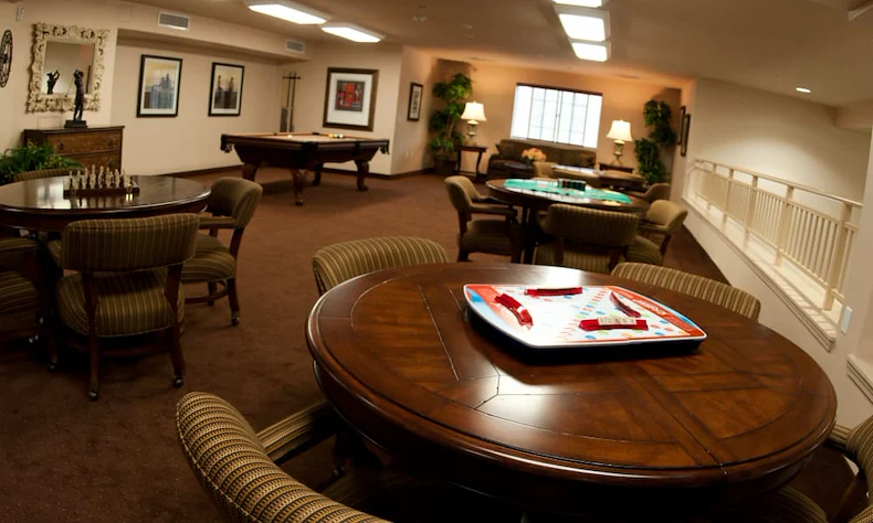 Stoneridge Gracious Retirement Living Hawthorn Senior Independent Living in Cary, North Carolina game room