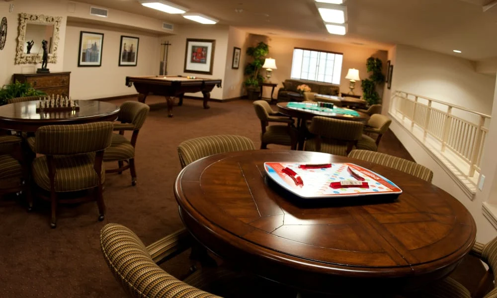Stoneridge Gracious Retirement Living Hawthorn Senior Independent Living in Cary, North Carolina game room