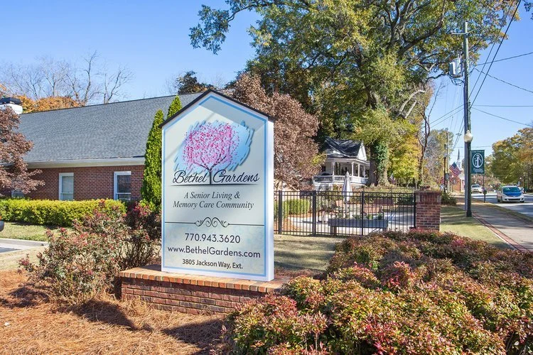 Assisted living, memory care, and respite care at Bethel Gardens in Powder Springs, GA, community sign 
