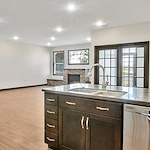 Kidron Bethel Village senior living community and continuing care retirement community (CCRC) offering independent living, assisted living, and respite care in North Newton, KS, home kitchen and living room