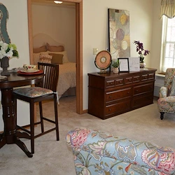 Brownsburg Meadows Assisted Senior Living in IN apartment living room