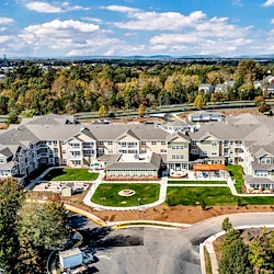 Capitol Ridge Gracious Retirement Living Hawthorn Senior Independent Living in Bristow, Virginia exterior drone view