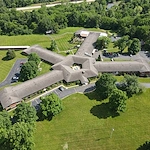 Wesley Manor Assisted Living Community offering assisted living and continuing care retirement community (CCRC) services in Louisville, KY, community overview from above