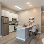 Acclaim at Cary Pointe, senior living community offering active adult and independent living in Cary, NC, apartment kitchen with stainless-steel appliances
