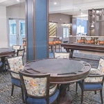 Watermere at the Preserve senior living community offering active adult living and independent living in North Richland Hills, TX, activities room with game tables