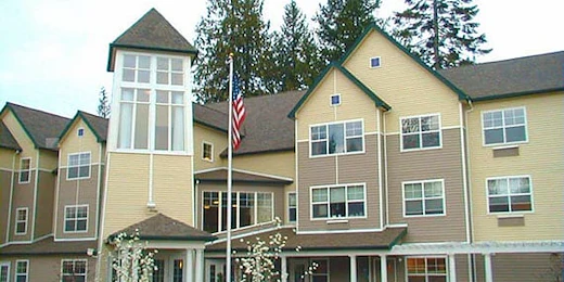 Avamere at Sandy senior living community offering assisted living, memory care, and respite care in Sandy, OR, front exterior