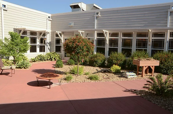 Two courtyards await residents right outside their doors.