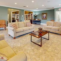 One of Orchard Ridge's many indoor lounge areas