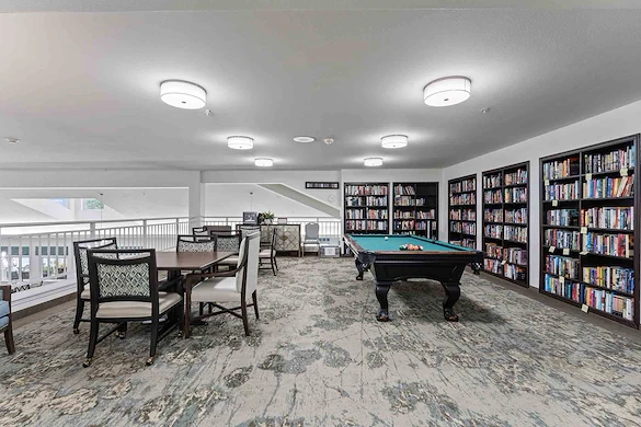 Stoneybrook Lodge Gracious Retirement Living Hawthorn Senior Independent Living in Corvallis, Oregon game room billiards table
