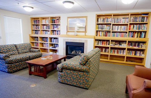 Library with Fireplace