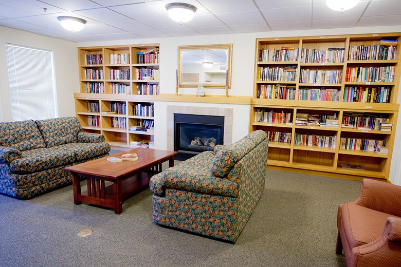 Library with Fireplace