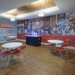 Alto Tavares, senior living community offering assisted living, memory care, and respite care in Tavares, FL, diner themed dining room