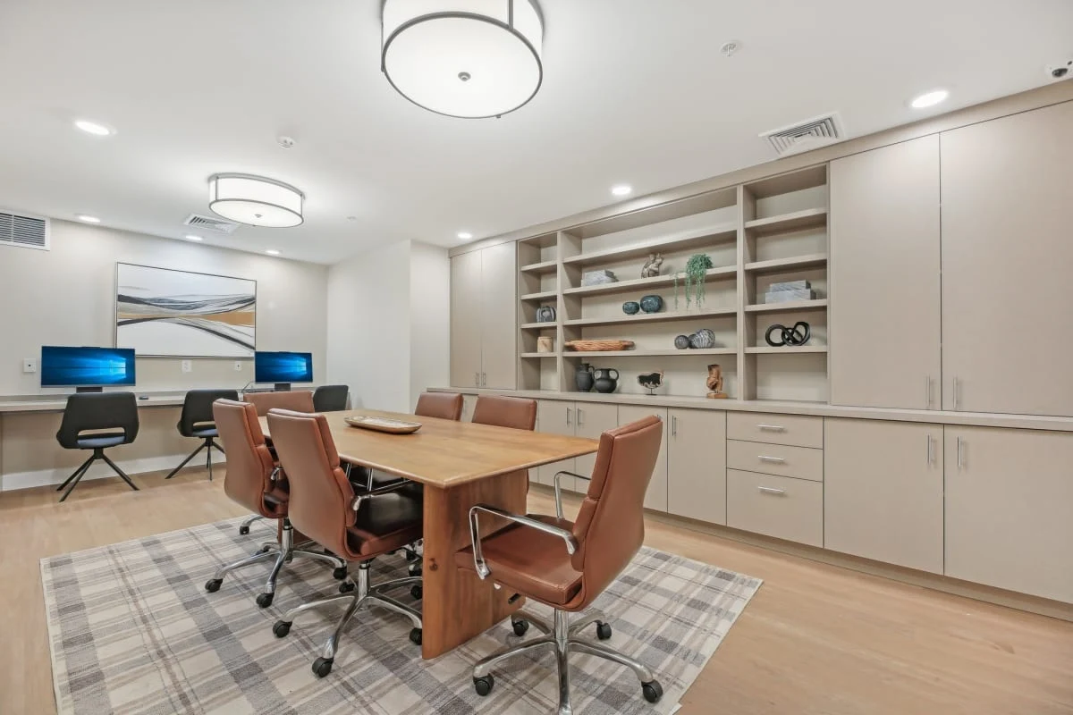 Willow Manor at Cabin Branch senior living community offering independent living and affordable living in Clarksburg, MD, meeting room with computers