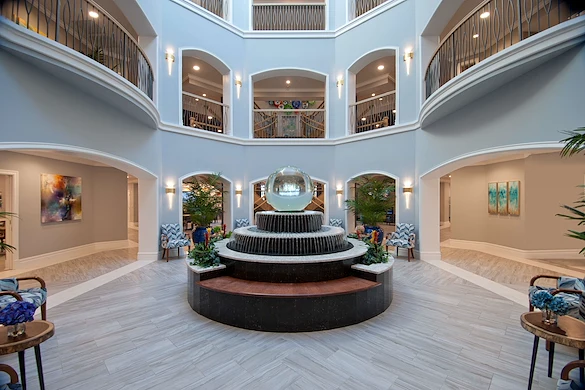 Allegro Parkland, senior living community offering independent living, assisted living, memory care, and respite care in Parkland, FL, lobby