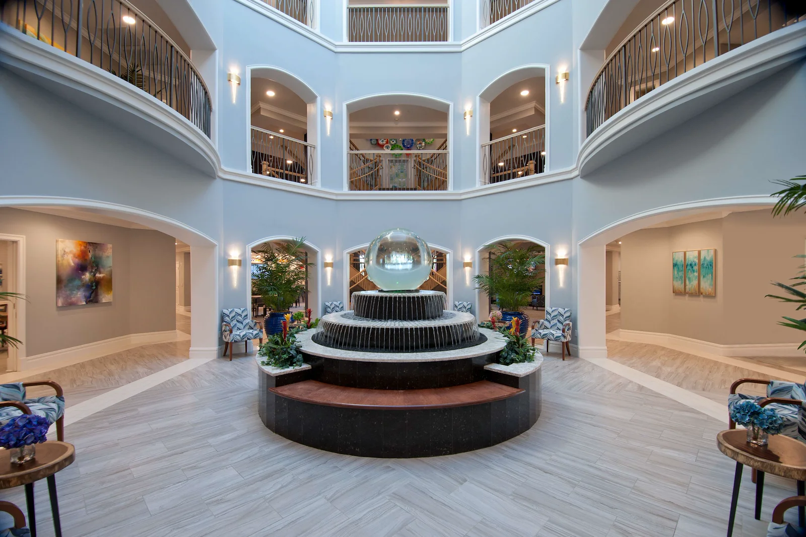 Allegro Parkland, senior living community offering independent living, assisted living, memory care, and respite care in Parkland, FL, lobby