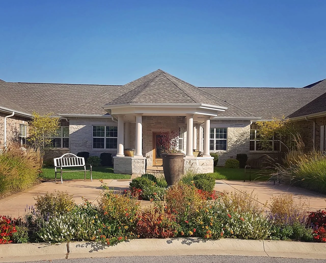 Churchill Place Senior Memory Care in Glen Ellyn, IL front exterior entrance