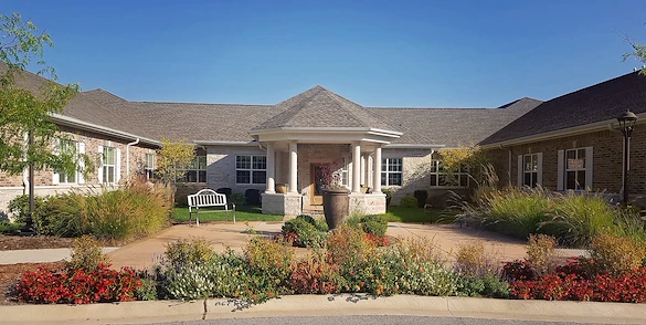 Churchill Place Senior Memory Care in Glen Ellyn, IL front exterior entrance
