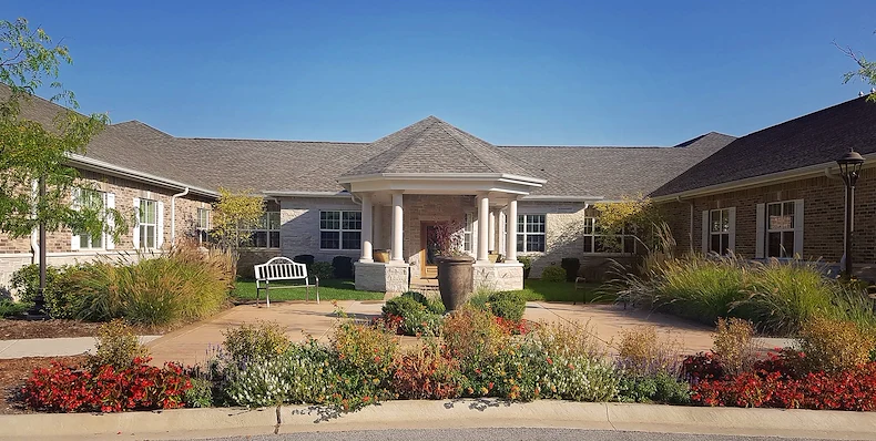 Churchill Place Senior Memory Care in Glen Ellyn, IL front exterior entrance