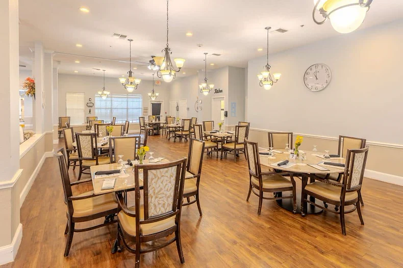 Senior community dining area