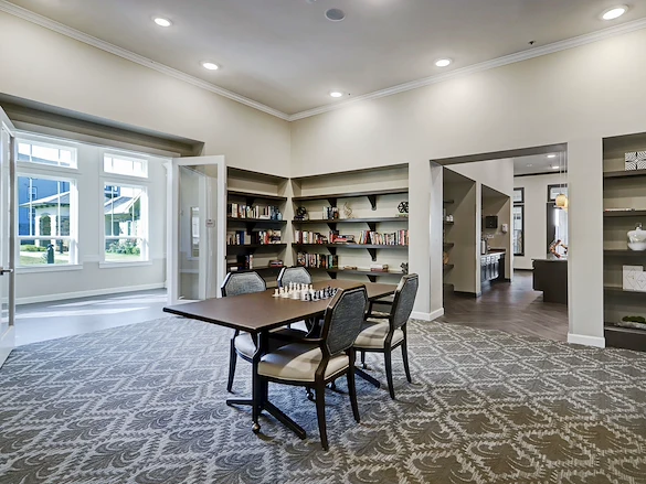A game room for the residents at the Lodge at Pine Creek Senior Living