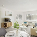 Dining and living area at the housing at Regency House 