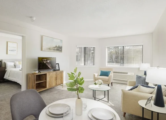 Dining and living area at the housing at Regency House 