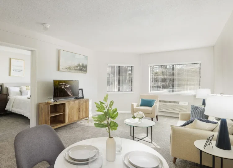 Dining and living area at the housing at Regency House 